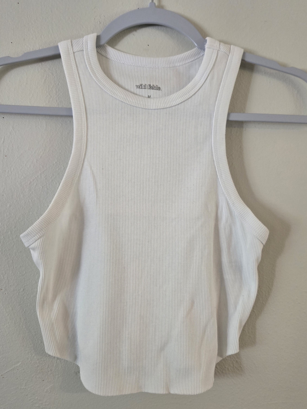 wild fable White Ribbed Cropped Tank